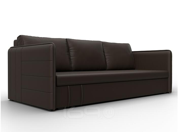 Диван прямой слим коричневый еврокнижка