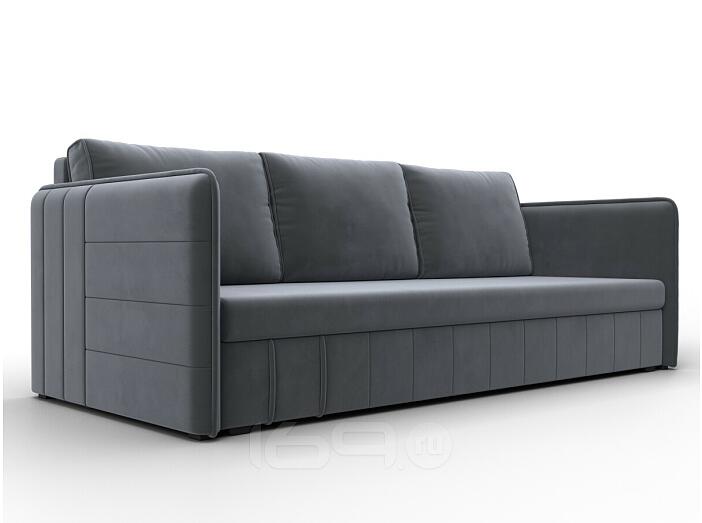 Диван прямой слим seven 17 серый еврокнижка