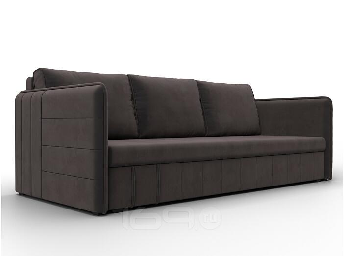 Диван прямой слим seven 727 коричневый еврокнижка