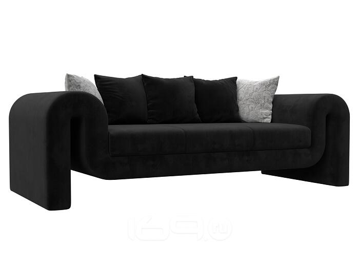 Диван прямой волна черный/серый без механизма