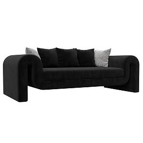 Диван прямой волна черный/серый без механизма