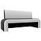 Кухонный прямой диван Кармен Экокожа Чёрный/Белый