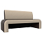 Кухонный прямой диван Кармен Экокожа Коричневый/Бежевый