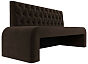 Кухонный прямой диван кармен люкс микровельвет коричневый без механизма
