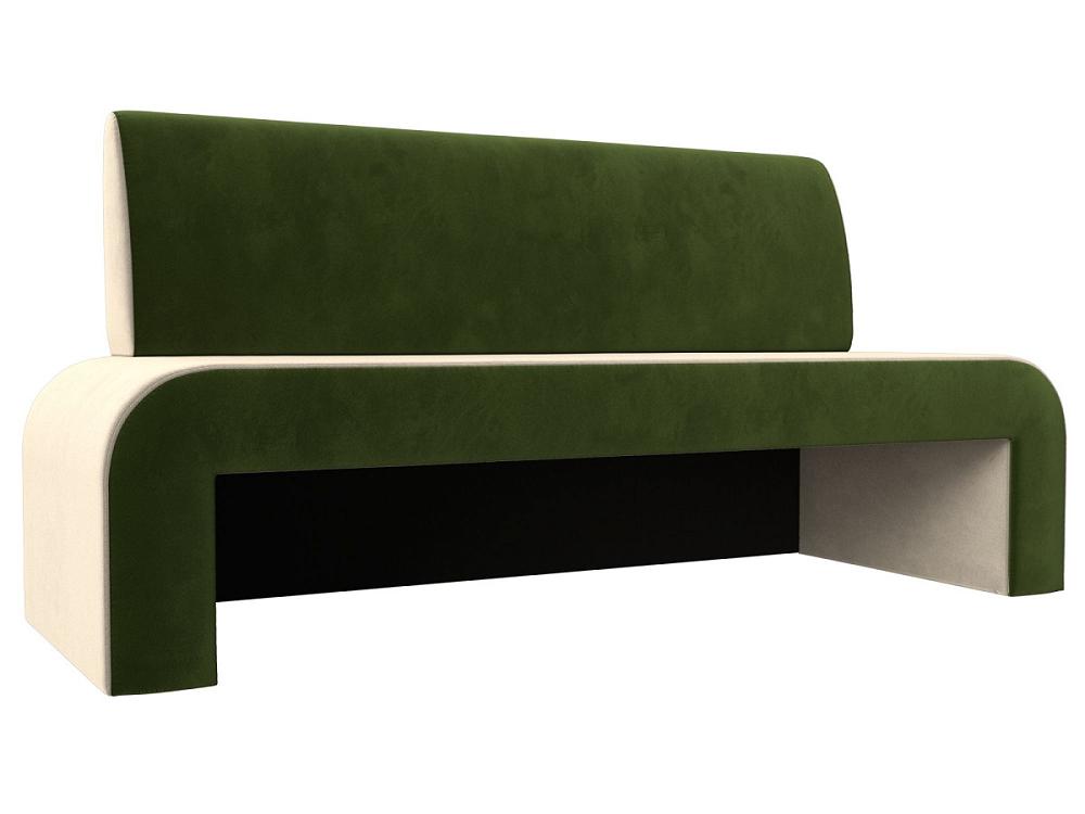 Кухонный прямой диван Кармен Микровельвет Бежевый/Зелёный кошелёк на молниях зелёный