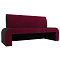 Кухонный прямой диван Кармен Микровельвет Чёрный/Бордовый