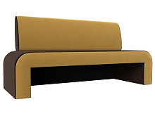 

Кухонный прямой диван Кармен Микровельвет Коричневый/Жёлтый, Коричневый;лимонный