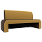 Кухонный прямой диван Кармен Микровельвет Коричневый/Жёлтый