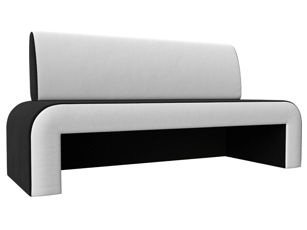 Кухонный прямой диван Кармен Микровельвет/Экокожа Чёрный/Белый кресло для геймеров a4tech x7 gg 1200 чёрный голубой