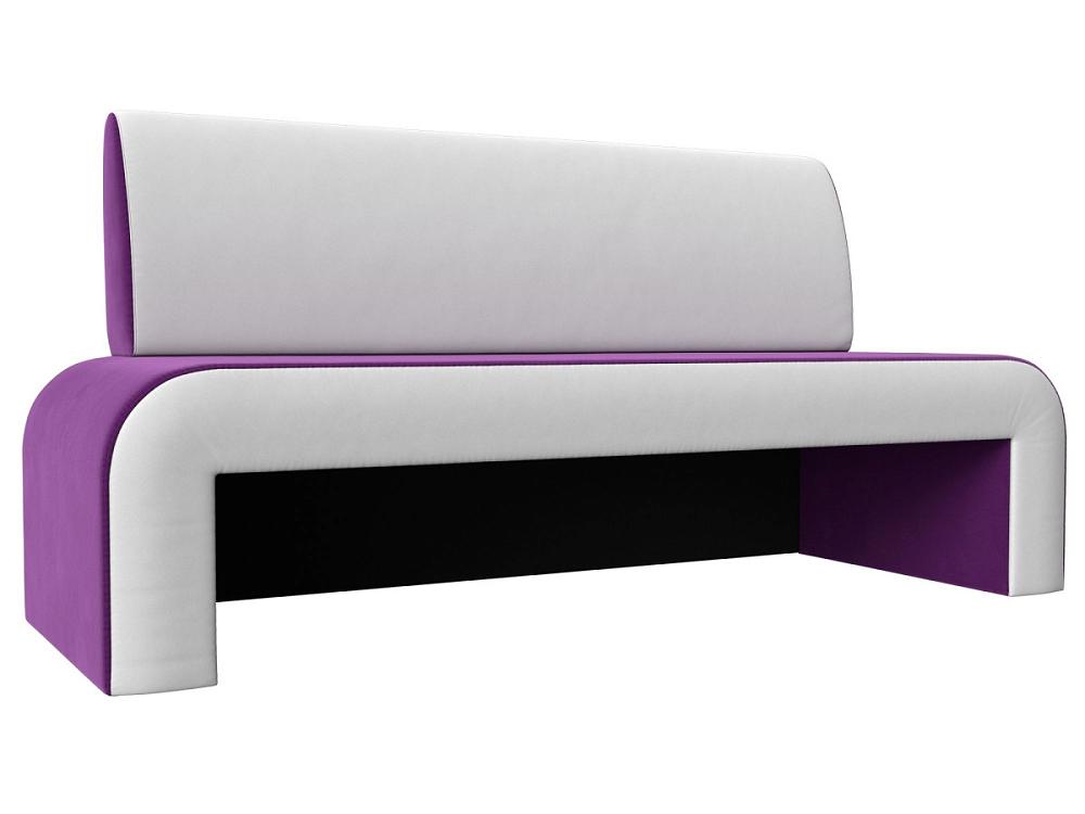 Кухонный прямой диван Кармен Микровельвет/Экокожа Фиолетовый/Белый кухонный стол стол leila 900 750 бук белый