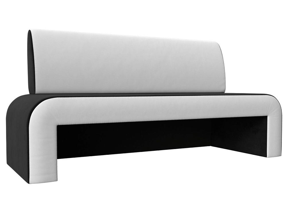 Кухонный прямой диван Кармен Велюр/Экокожа Чёрный/Белый кресло для геймеров cooler master caliber r1s gaming чёрный серый