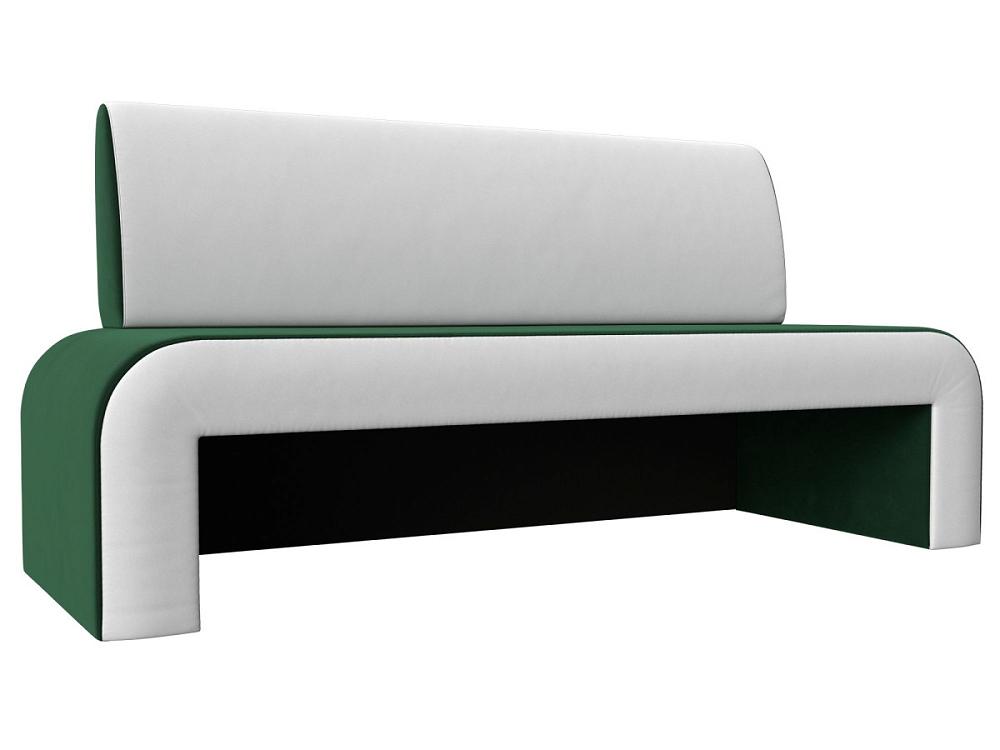 Кухонный прямой диван Кармен Велюр/Экокожа Зелёный/Белый прихожая кармен 7