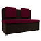 Кухонный прямой диван Маккон 2-х местный Микровельвет Бордовый/Коричневый