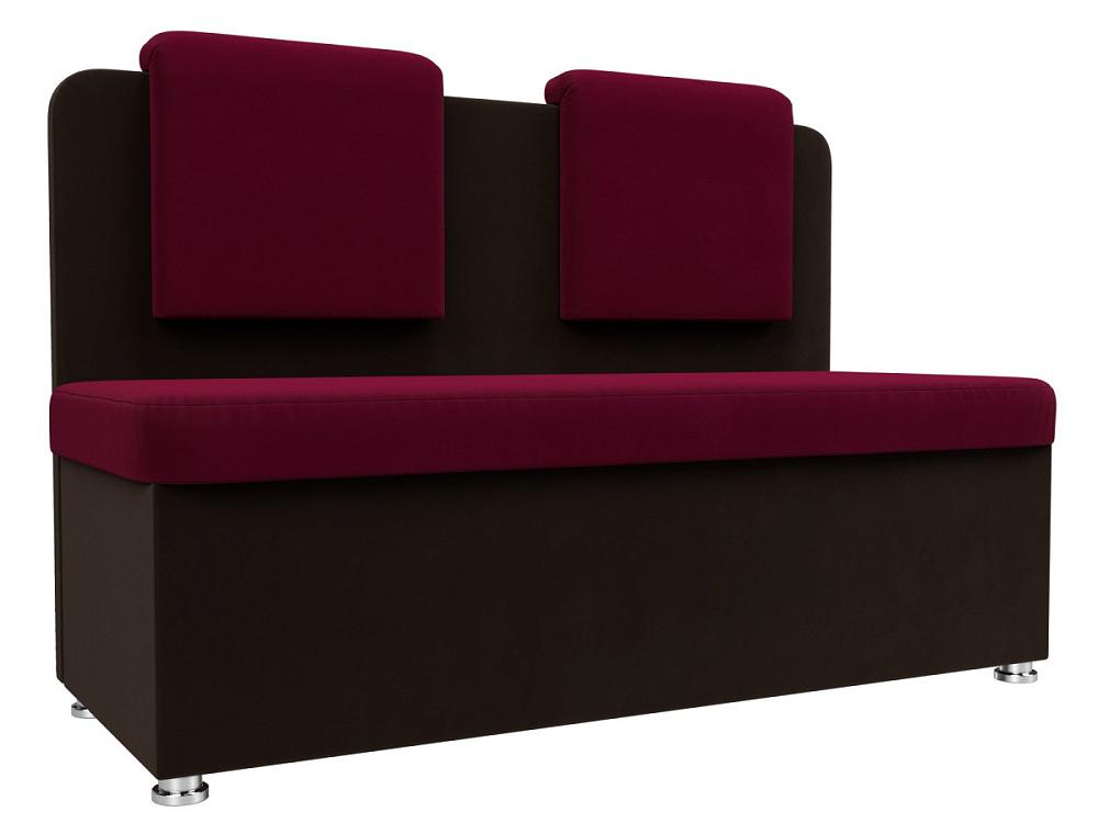 Кухонный прямой диван Маккон 2-х местный Микровельвет Бордовый/Коричневый обложка для автодокументов бордовый