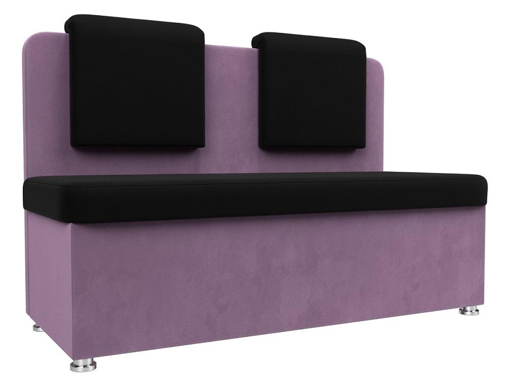 Кухонный прямой диван Маккон 2-х местный Микровельвет Чёрный/Сиреневый кресло для геймеров cooler master caliber r1s gaming чёрный серый