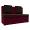 Кухонный прямой диван Маккон 2-х местный Микровельвет Коричневый/Бордовый