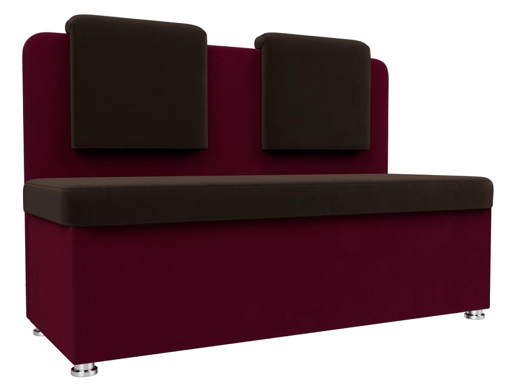 Кухонный прямой диван Маккон 2-х местный Микровельвет Коричневый/Бордовый обложка для автодокументов бордовый
