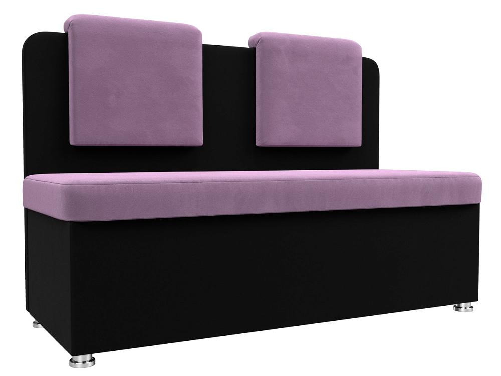 Кухонный прямой диван Маккон 2-х местный Микровельвет Сиреневый/Чёрный кресло для геймеров a4tech x7 gg 1200 чёрный голубой