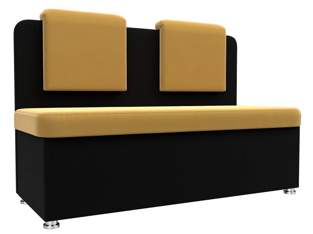 Кухонный прямой диван Маккон 2-х местный Микровельвет Жёлтый/Чёрный кресло для геймеров cactus cs chr 030blr чёрный красный