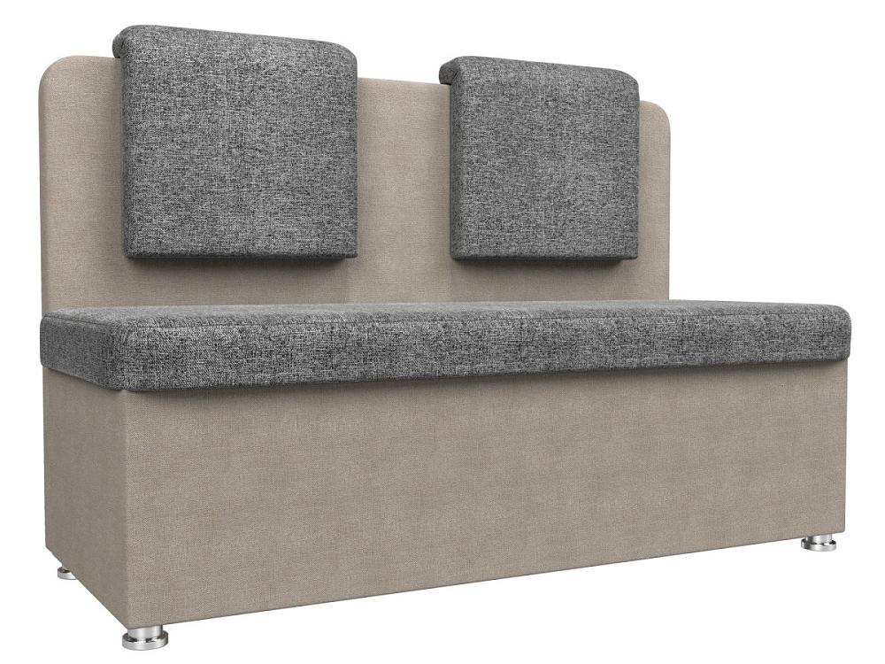Кухонный прямой диван Маккон 2-х местный Рогожка Серый/Бежевый кровать europa 160x200 рогожка основание