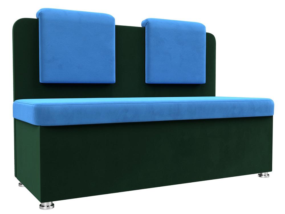 Кухонный прямой диван Маккон 2-х местный Велюр Голубой/Зелёный кошелёк на молниях зелёный