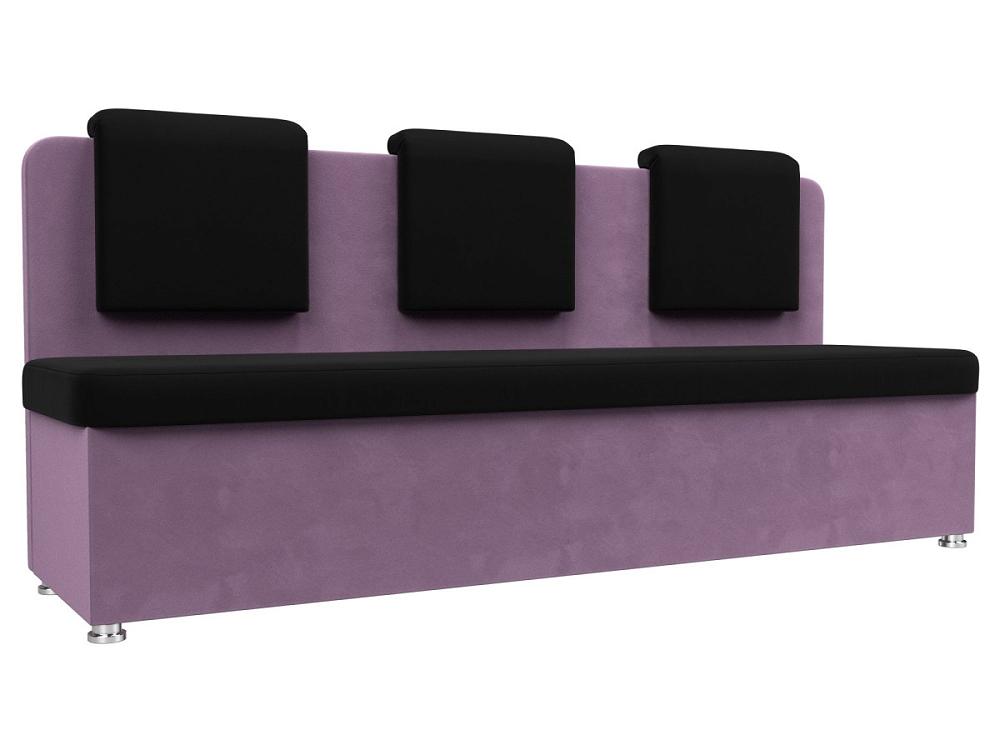 Кухонный прямой диван Маккон 3-х местный Микровельвет Чёрный/Сиреневый кресло для геймеров karnox emissary milano чёрный серый