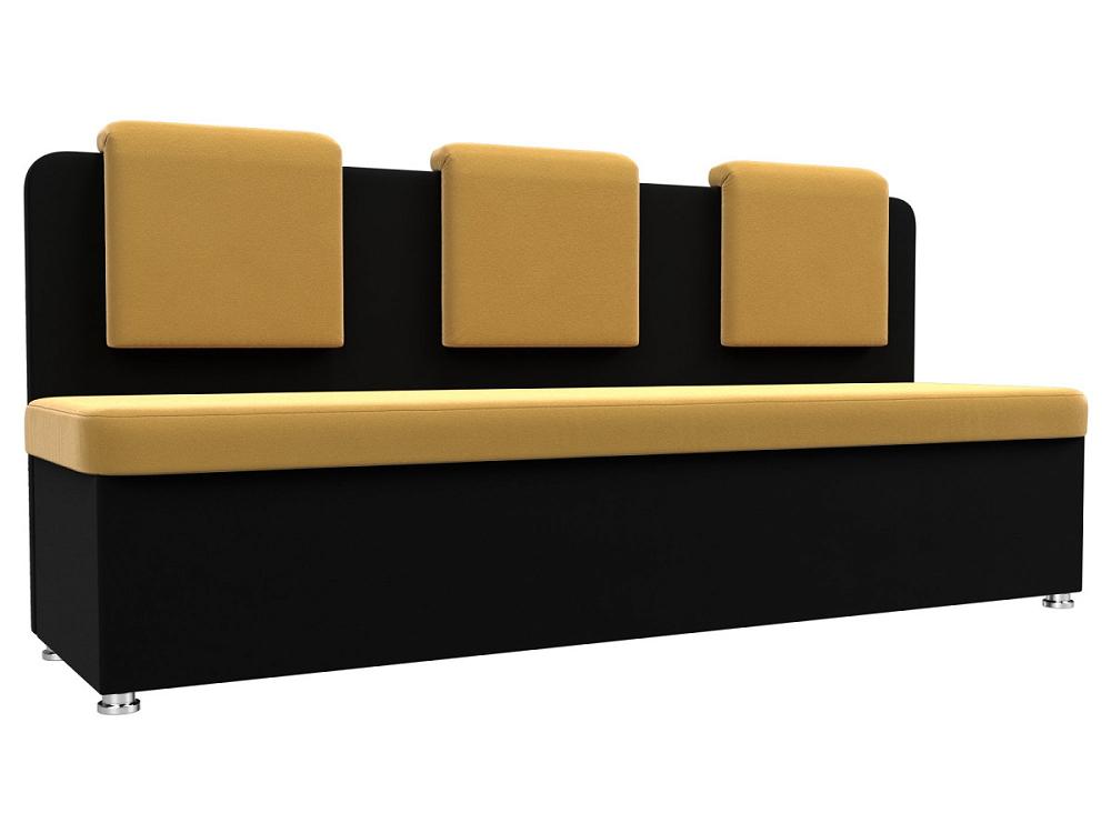 Кухонный прямой диван Маккон 3-х местный Микровельвет Жёлтый/Чёрный эспандер ленточный многофункциональный 208 х 1 3 х 0 45 см 2 15 кг цвет жёлтый чёрный