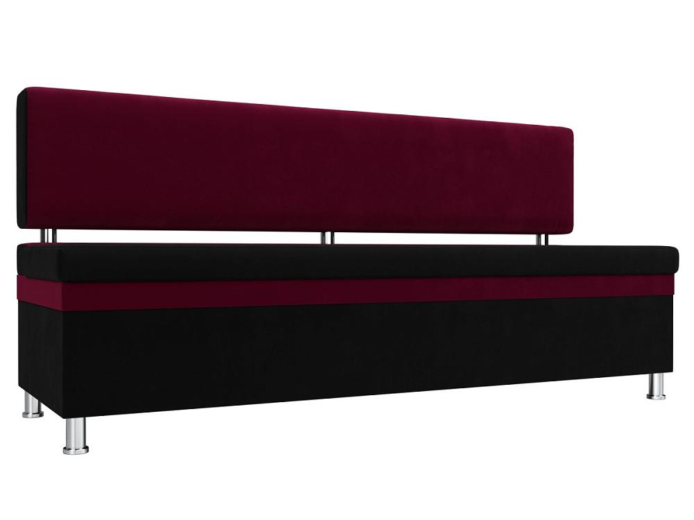 Кухонный прямой диван Стайл Микровельвет Чёрный/Бордовый кресло для геймеров cactus cs chr 0112bl m чёрный