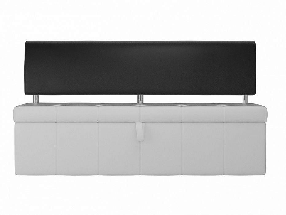 Кухонный прямой диван Стоун Экокожа Белый/Чёрный кресло для геймеров brabix techno pro gm 003 чёрный серый оранжевый