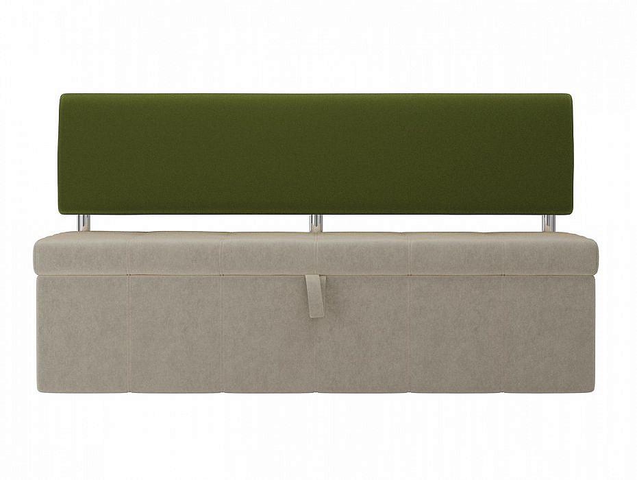 Кухонный прямой диван Стоун Микровельвет Бежевый/Зелёный кухонный стол стол leila 900 750 бук белый