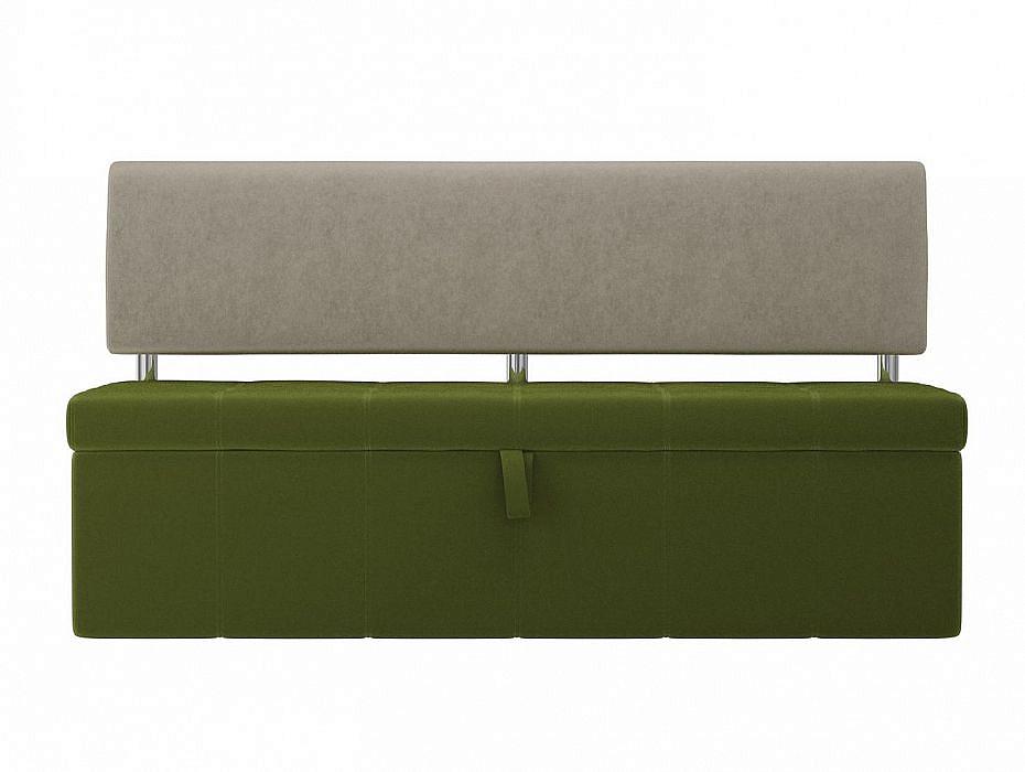Кухонный прямой диван Стоун Микровельвет Зелёный/Бежевый косметичка на молнии зелёный
