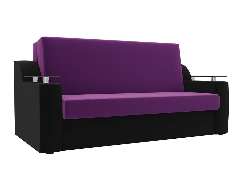Прямой диван аккордеон Сенатор 100 Микровельвет Фиолетовый/Чёрный сумка детская на длинном ремне фиолетовый