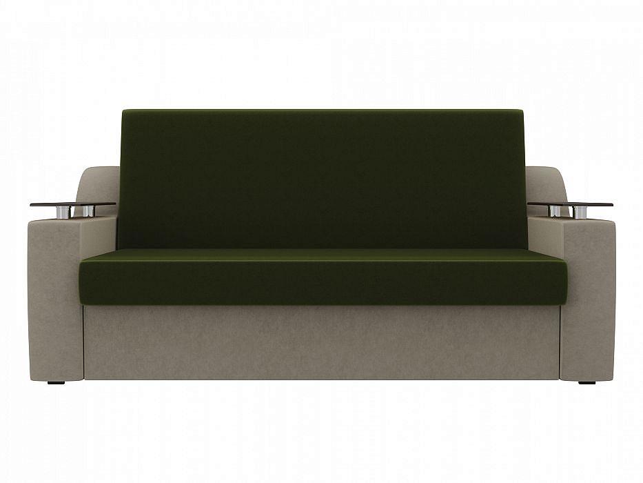 Прямой диван аккордеон Сенатор Микровельвет Зеленый Бежевый подтяжки детские ширина 2 5 см зеленый