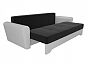 Диван прямой Амстердам Микровельвет Черный экокожа Белый