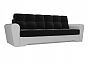 Диван прямой Амстердам Микровельвет Черный экокожа Белый