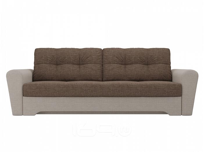 Диван прямой Амстердам Рогожка Коричневый Бежевый