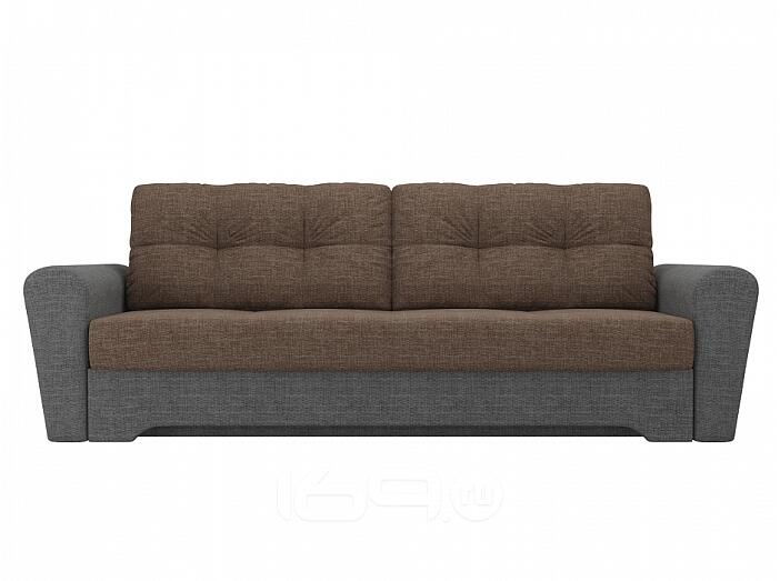 Диван прямой Амстердам Рогожка Коричневый Серый