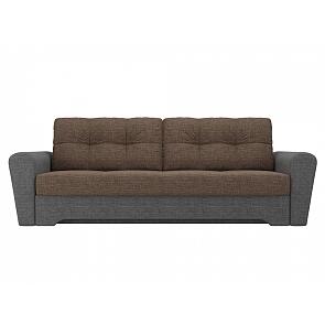 Диван прямой Амстердам Рогожка Коричневый Серый