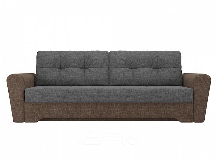Диван прямой Амстердам Рогожка Серый Коричневый