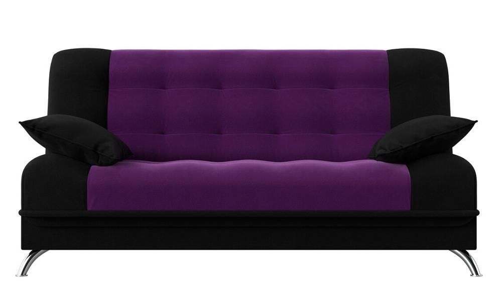 Диван Книжка Анна Микровельвет Фиолетовый Черный раскладная кровать удачная мебель