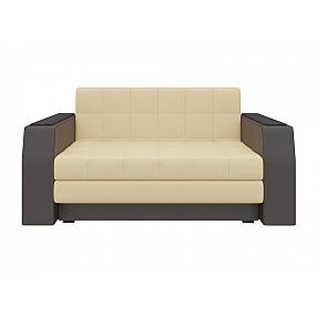 Диван прямой Атлант мини Экокожа Бежевый Коричневый