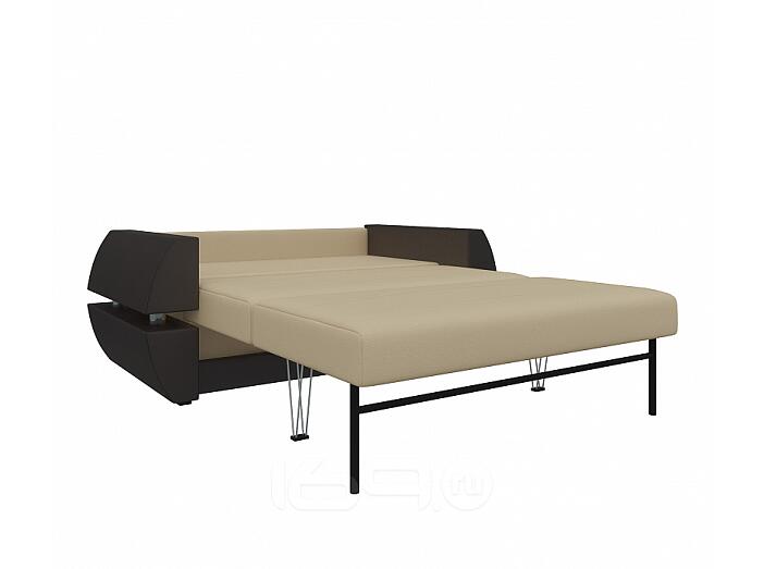 Диван прямой Атлант Мини Т Экокожа Бежевый Коричневый