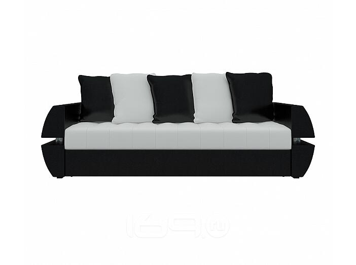 Диван прямой Атлант Т Экокожа Белый Черный