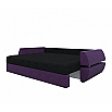 Диван прямой Атлант Т Микровельвет Черный Фиолетовый