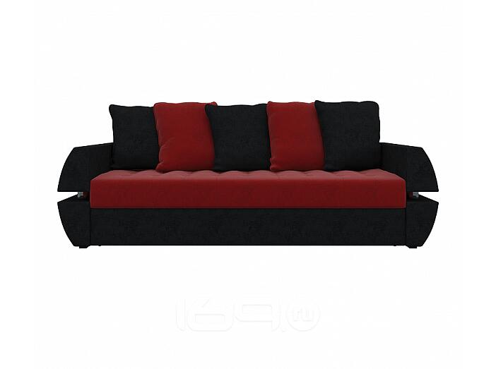Диван прямой Атлант Т Микровельвет Красный Черный