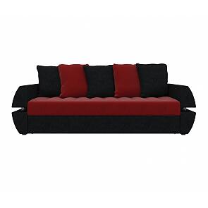 Диван прямой Атлант Т Микровельвет Красный Черный