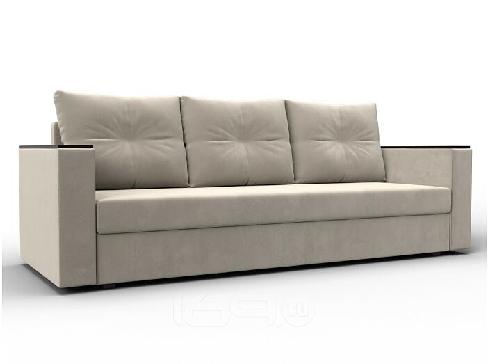 Прямой диван атланта б/с микровельвет бежевый еврокнижка
