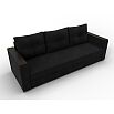 Прямой диван атланта б/с микровельвет черный еврокнижка
