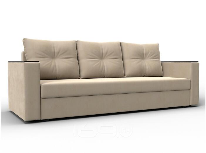 Прямой диван атланта б/с велюр бежевый еврокнижка