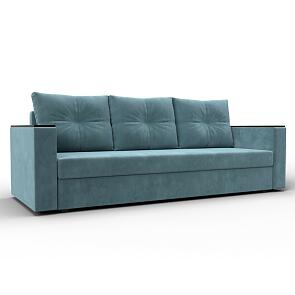Прямой диван атланта б/с велюр бирюзовый еврокнижка
